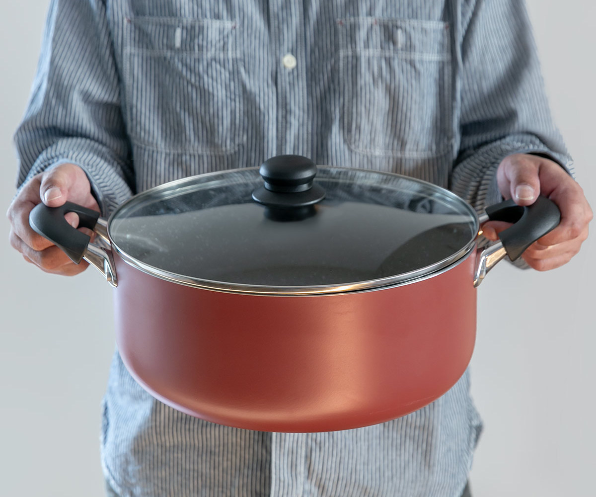 楽天市場】両手鍋 30cm IH対応 マーブル 大きな鍋 （ ガス火対応 鍋