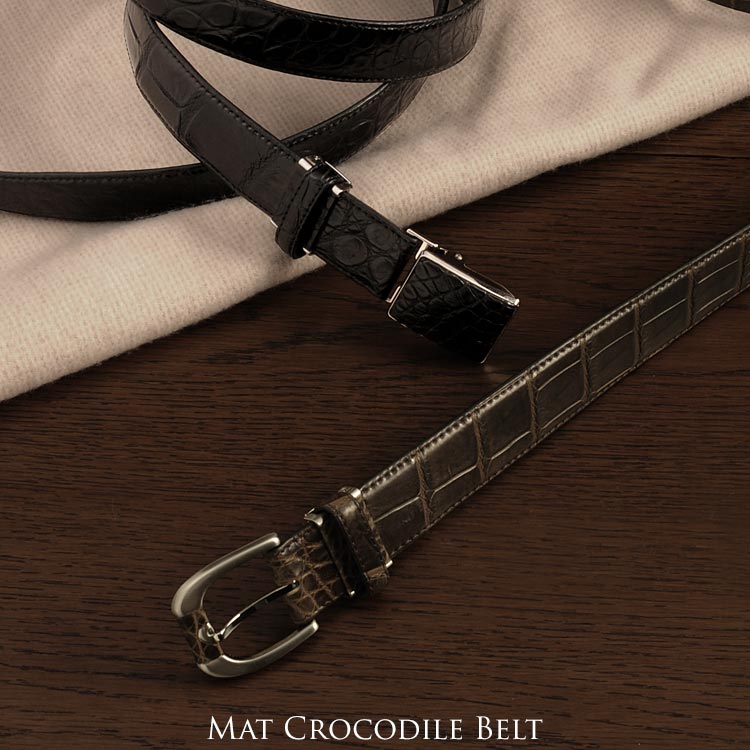 楽天市場】クロコダイル ベルト マット加工 30mm メンズ メンズベルト