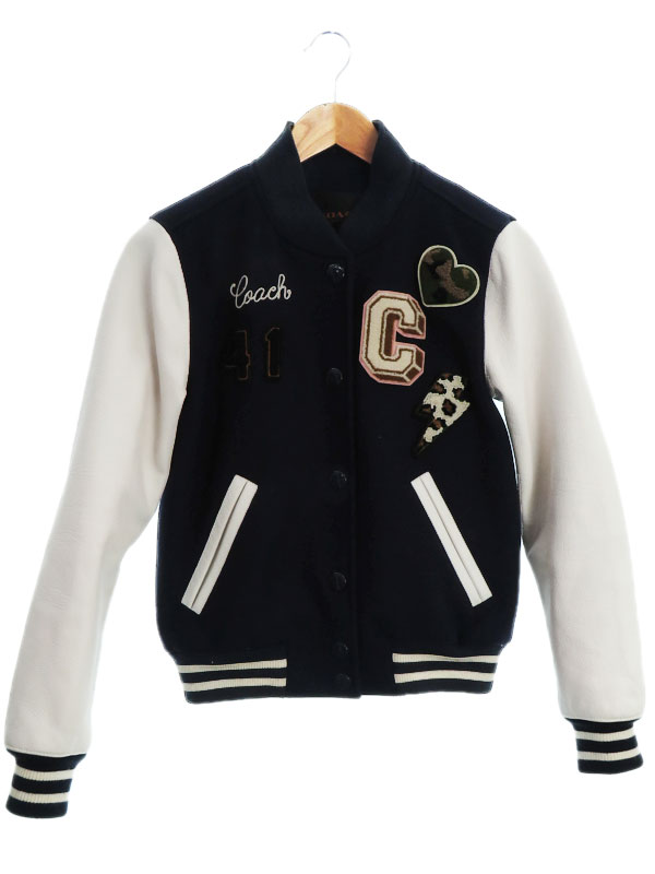 COACH】【アウター】コーチ『レザー切替スタジャン sizeXS』F86055