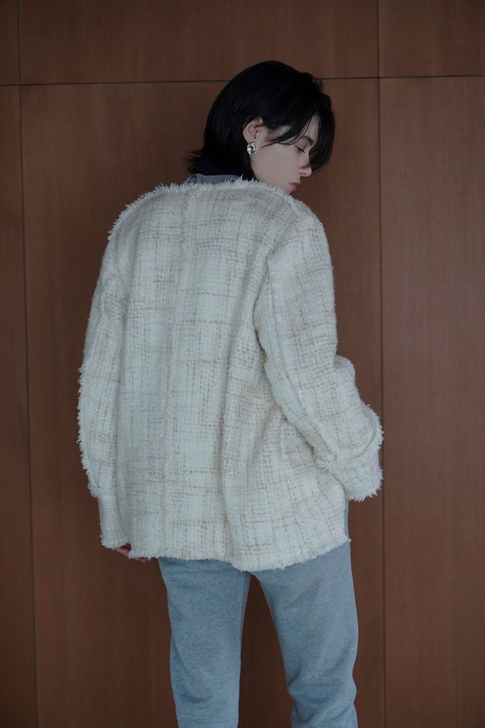 CLANE - ノーカラー ツイード ジャケット - NO COLOR TWEED JACKET