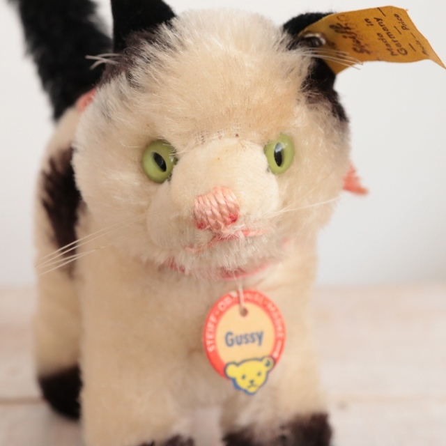 アンティーク シュタイフ ネコ Steiff Gussy 12cm