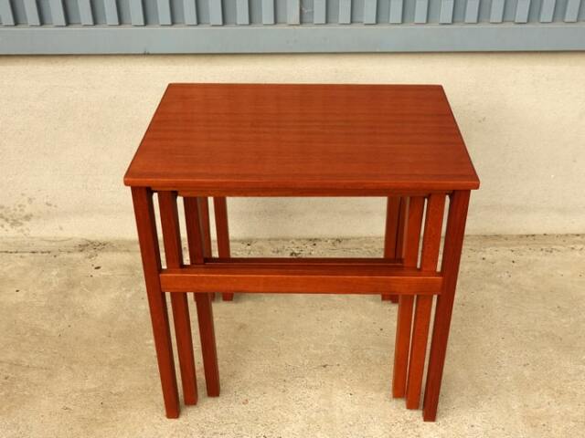 北欧ヴィンテージ木製ネストテーブル｜アンバーデザイン