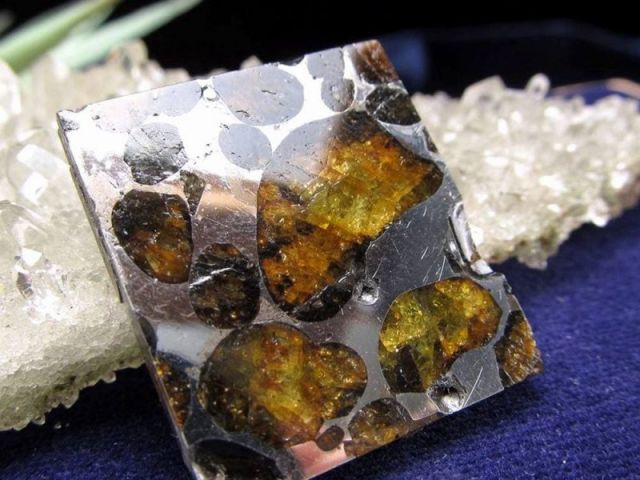 セリコ隕石 パラサイト隕石 原石 スライスプレート 最大幅約28.3mm 約