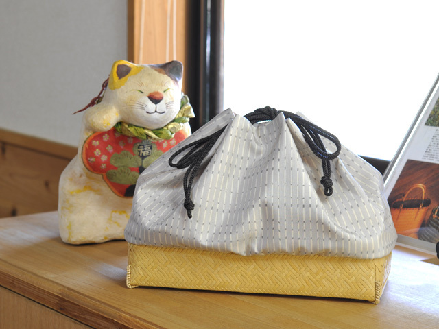 袋物「網代編み」/籠巾着/尺かご/竹かご/竹バッグ/国産/日本製 竹製品
