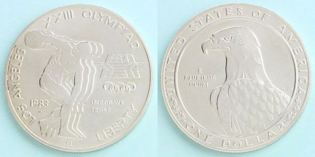 アメリカ合衆国 1983 1ドル銀貨 ロサンゼルス・オリンピック記念