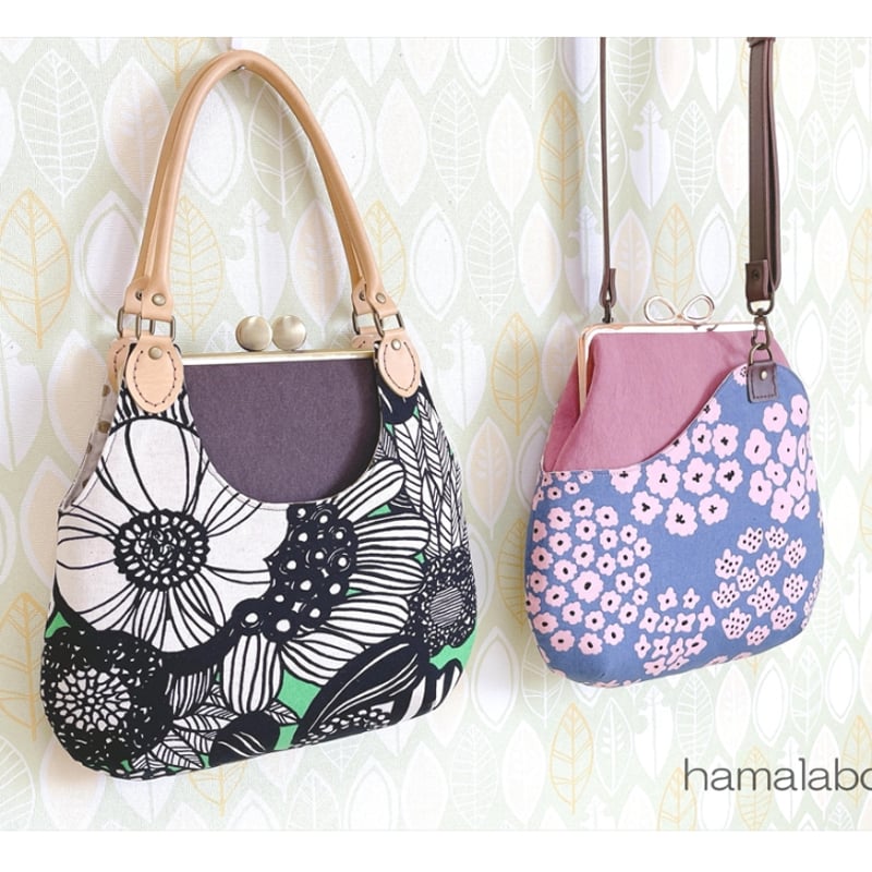 KT-2137-SET】着せ替え可能！スリム型がま口あおりバッグの型紙