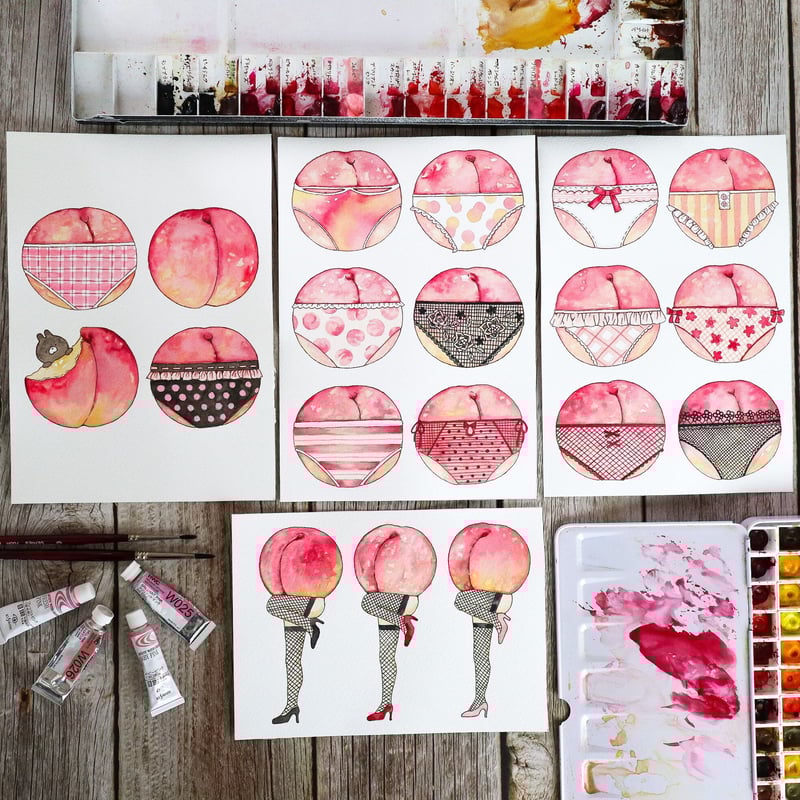 Sexy Pearch☆A4デザインペーパー | Atelier PONTA