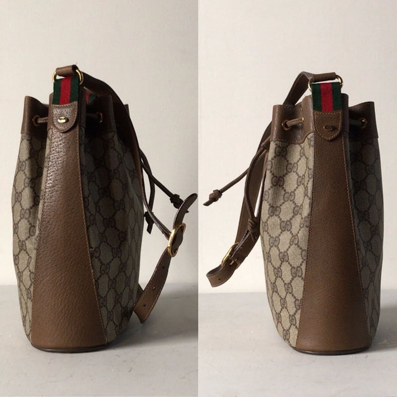 GUCCI グッチ オールドグッチ GGプラス コーティングキャンバス 巾着型