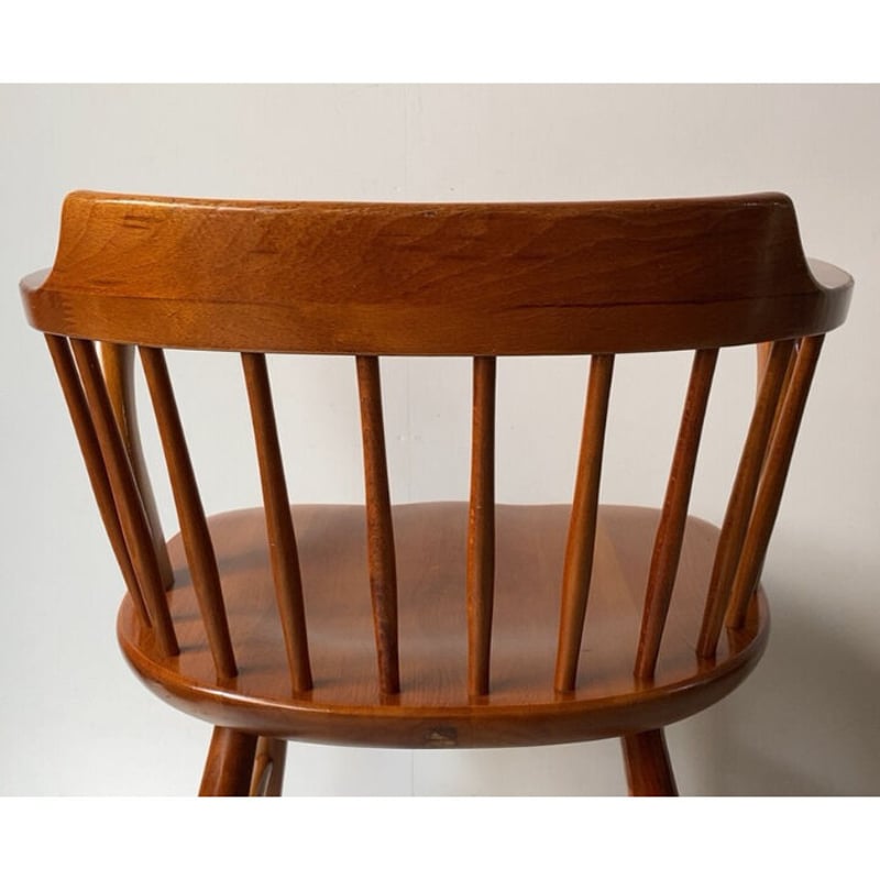 B 飛騨産業 キツツキマーク ウィンザーダイニングチェア ローバック