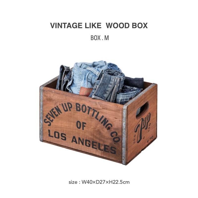 VINTAGE LIKE 7UP WOOD BOX / ウッドボックス / M , L /