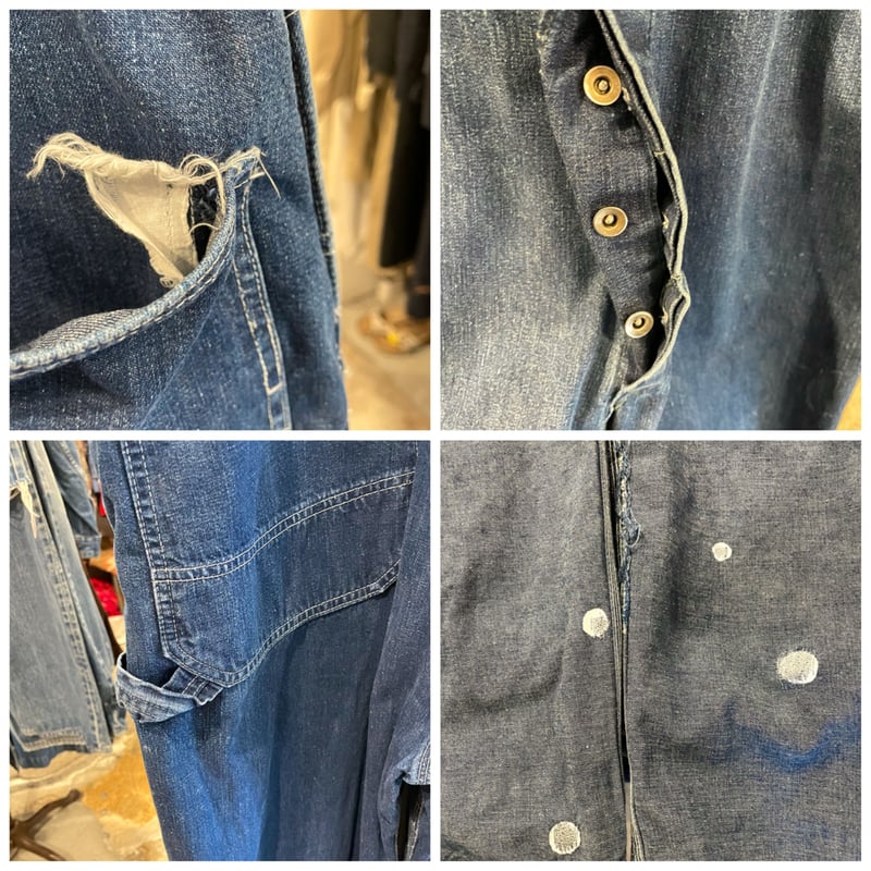HERCULES デニムオーバーオール UNION MADE 濃紺 50s SEARS （S0