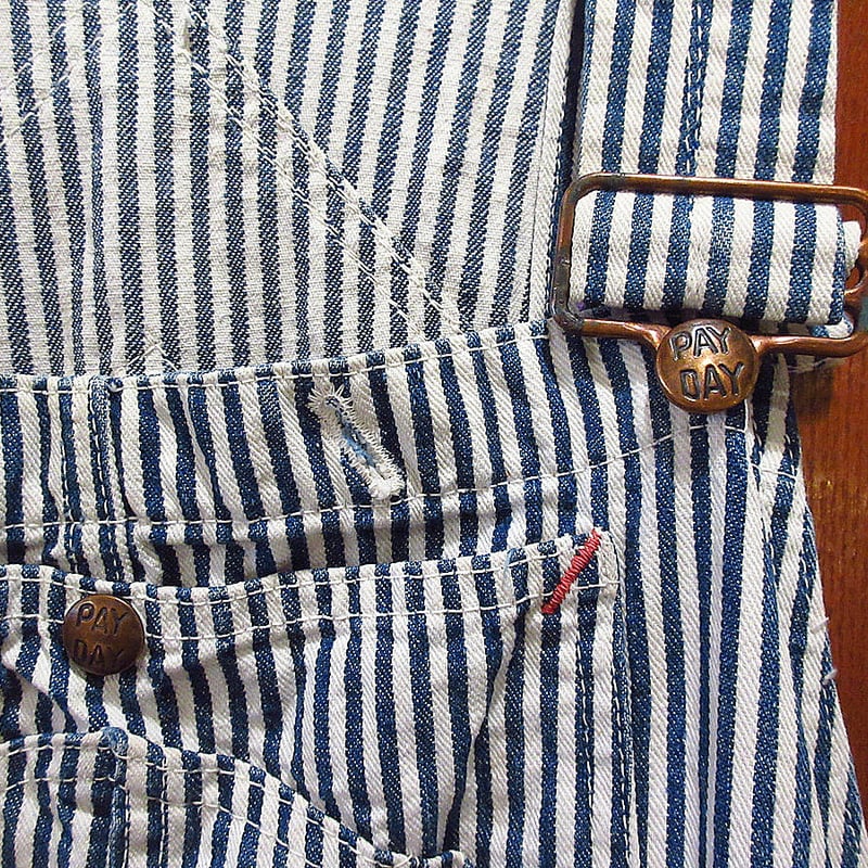 50s PENNEY'S PAY-DAY ヒッコリーダブルニー エプロン付き 50s