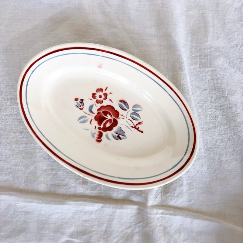 バドンヴィレー バラ柄ラヴィエ 前菜皿 ROSES フランスアンティーク