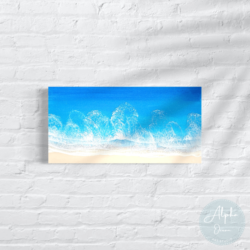 受注制作品】【ワイドサイズ 60cm x 30cm】木製パネル オーシャン