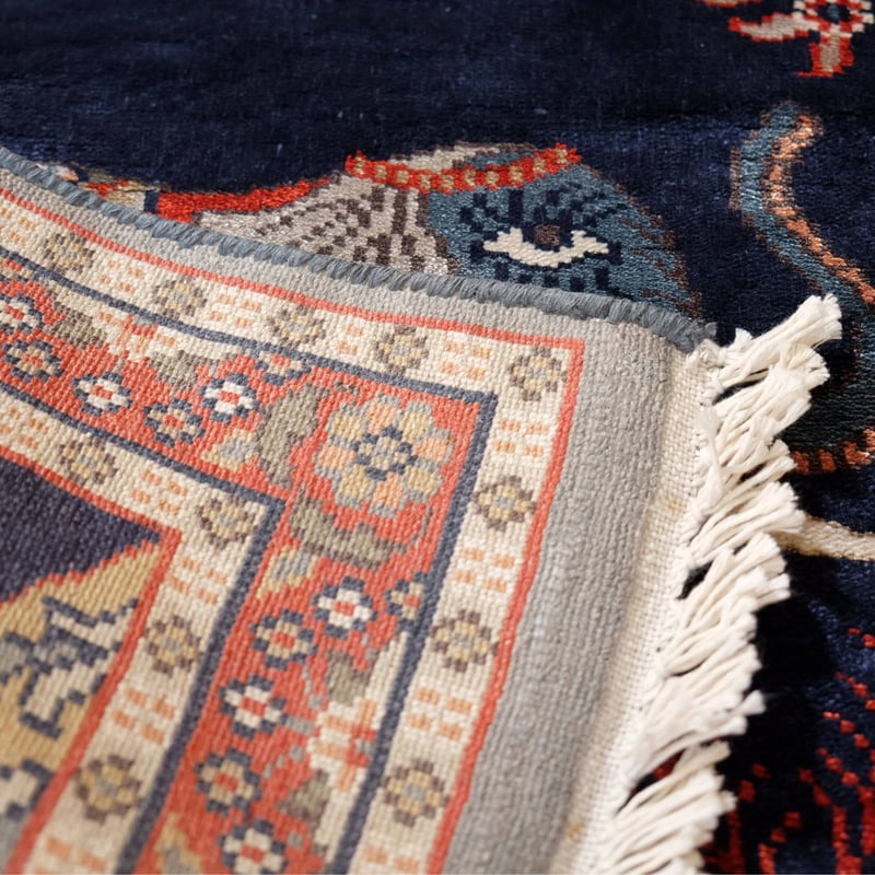 インド 手織り絨毯 シルク ＜約60 x 103 ㎝＞ 象 | インド雑貨のお店