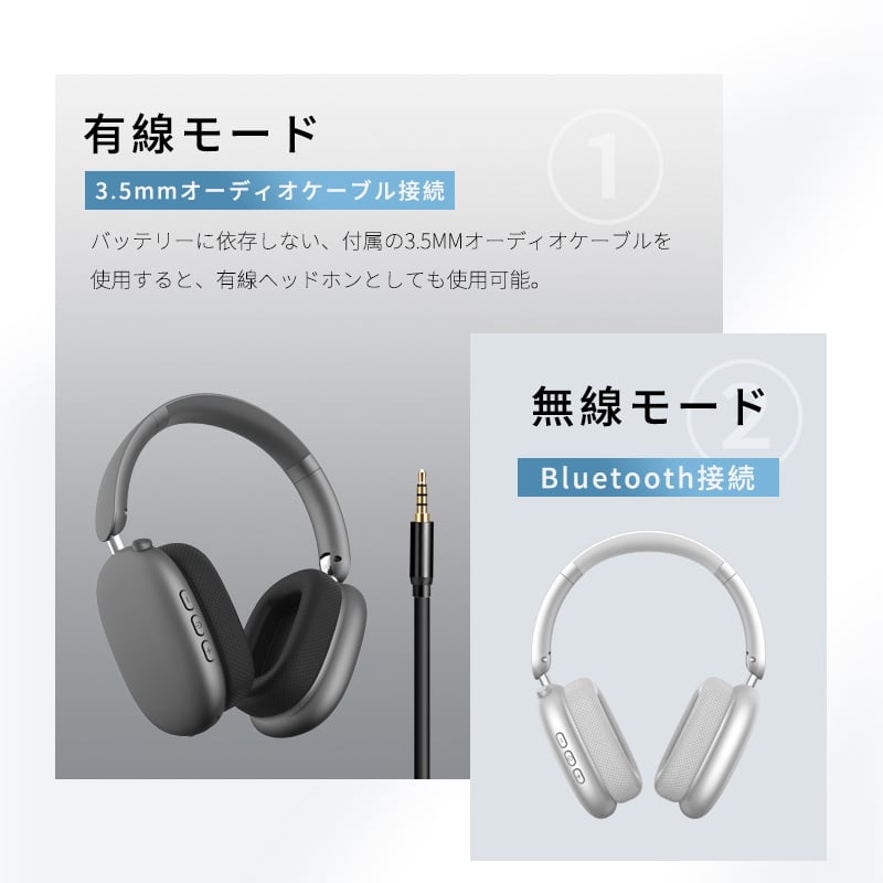 ワイヤレスヘッドホン Bluetooth6.1 超低遅延 自動ペアリング マイク