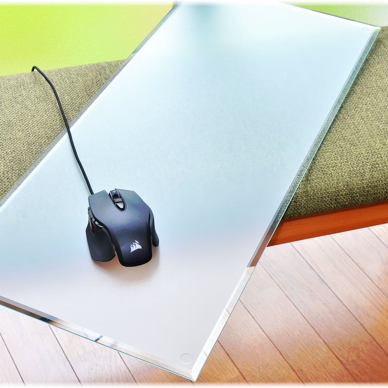サラサラ質感・ゲーミングガラスマウスパッド【400㎜×600㎜×5㎜厚