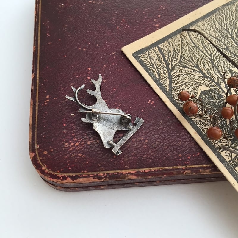 deer brooch / アンティーク鹿ブローチ 鹿モチーフ ヘッド アニマル