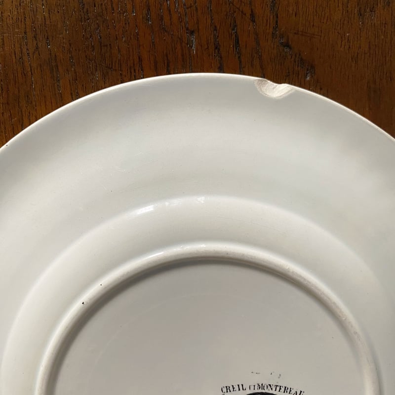 Creil & Montereau クレイユ＆モントロー レリーフ グリザイユ 皿 φ19.8