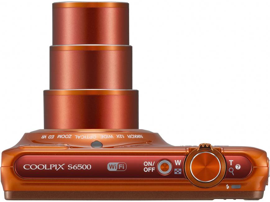 Nikon Coolpix S6500 (Orange) 16-megapixel digital camera with 12X