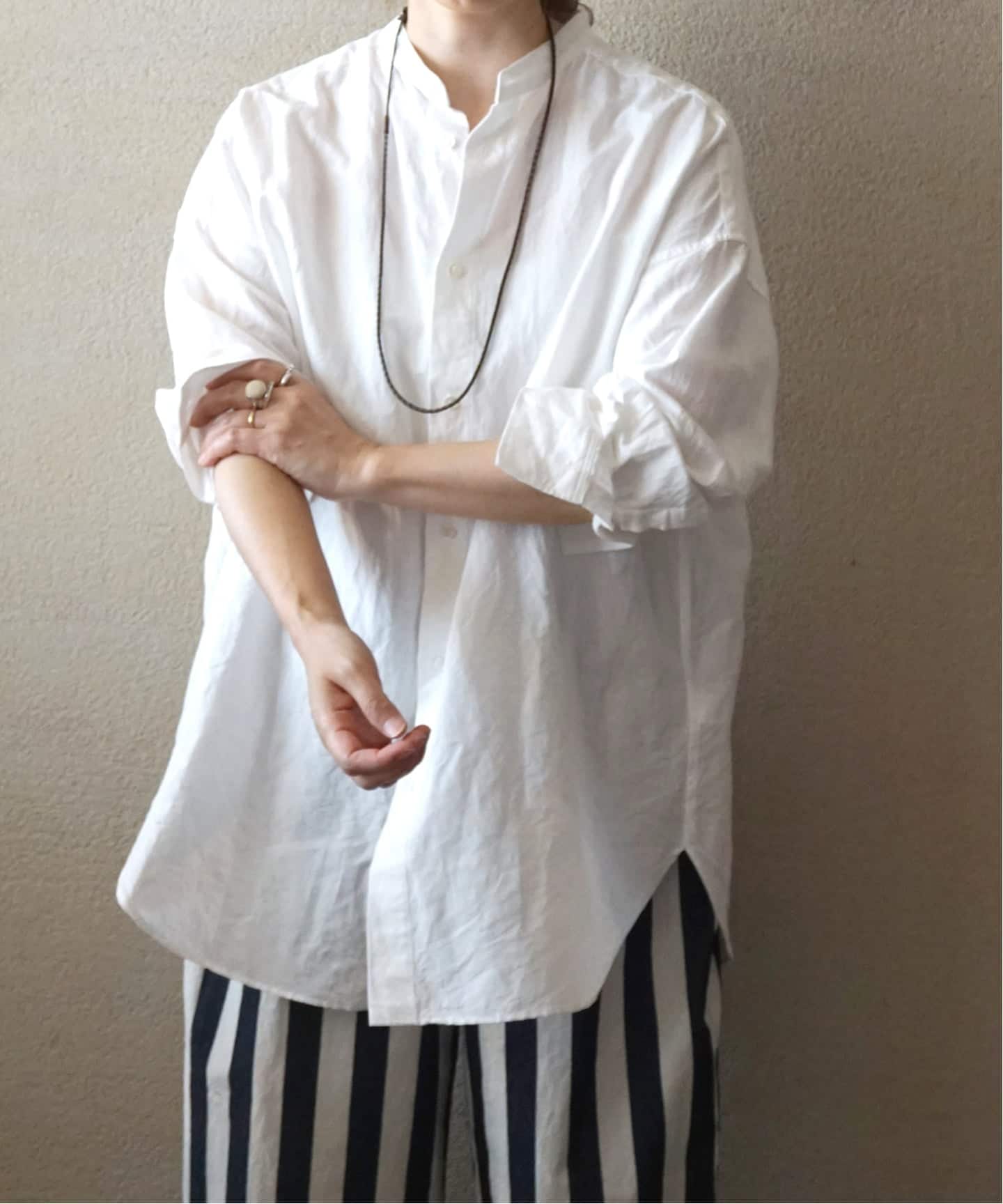 CLシャンブレー スタンドカラーシャツ（シャツ／ブラウス）｜journal