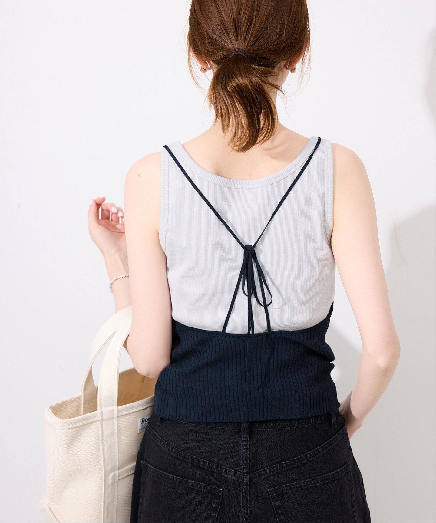 バックオープンリブニットキャミ（ニット／セーター）｜SLOBE IENA