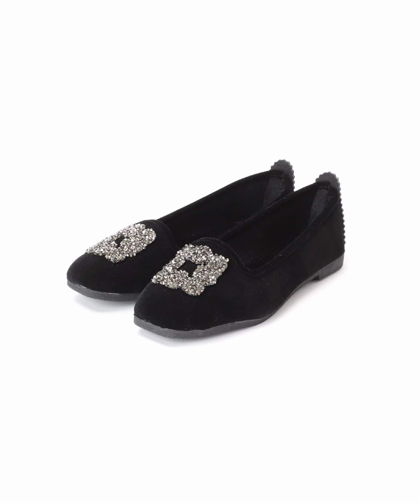 WEB限定/追加》MALUS/マリュス VELVET BIJOU SHOES（フラットシューズ