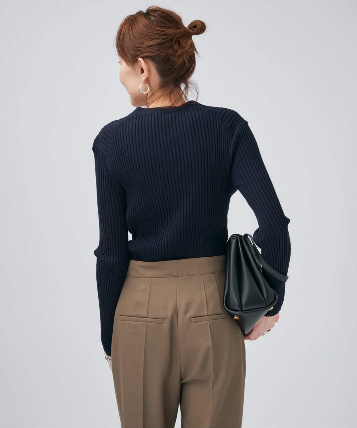 イタリア糸 RIB Vネックカーディガン（カーディガン）｜VERMEIL par