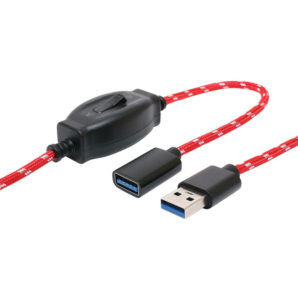 ミヨシ スイッチ付き USB延長ケーブル 1.0m USB-EXS301/RD 延長コード