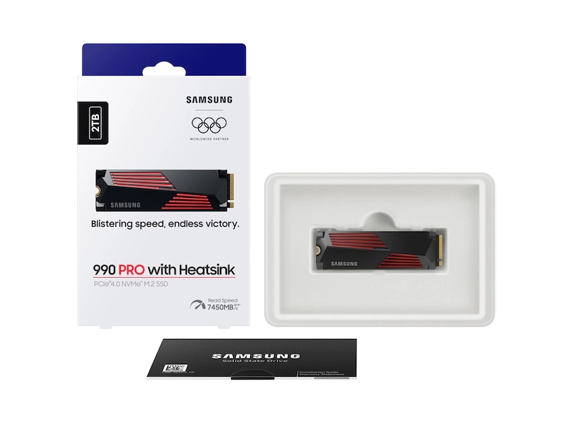 内蔵型SSD Samsung 990 PRO with Heatsink 2TB SAMSUNG 990 PRO w/ Heatsink SSD 2TB, PCIe Gen4 M.2 2280 Internal