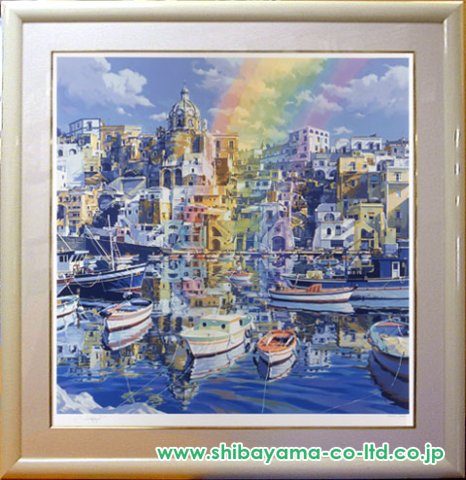 笹倉鉄平「コリチェッラ-虹の立つ港」シルクスクリーン :: 絵画買取