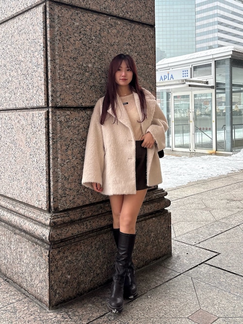 セール】金ボタンシャギーミディジャケットコート（その他アウター