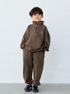 スウェット（ブラウン系）を使った「セットアップ」の人気ファッション