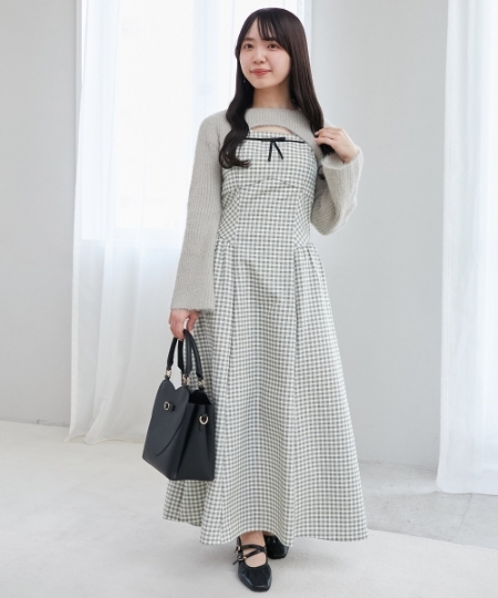 デコルテオープンニットセットワンピース/MAJESTIC LEGON