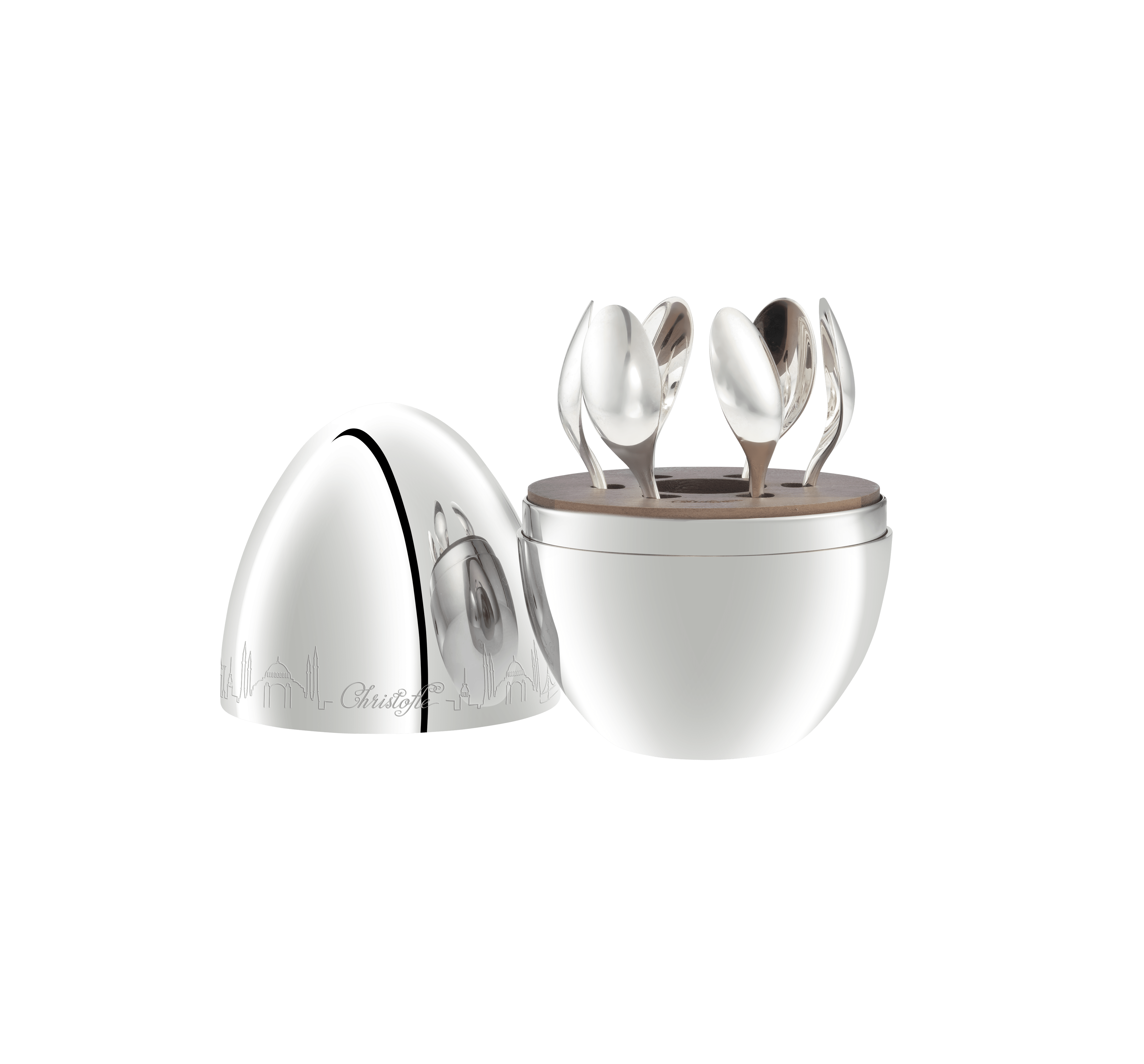 Espresso spoons, set of 6 Japan Mood Coffee Skyline Silver p