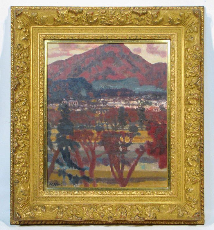 真作】「希少」絵画 油彩 伊谷賢蔵(風景) 伊谷レッド