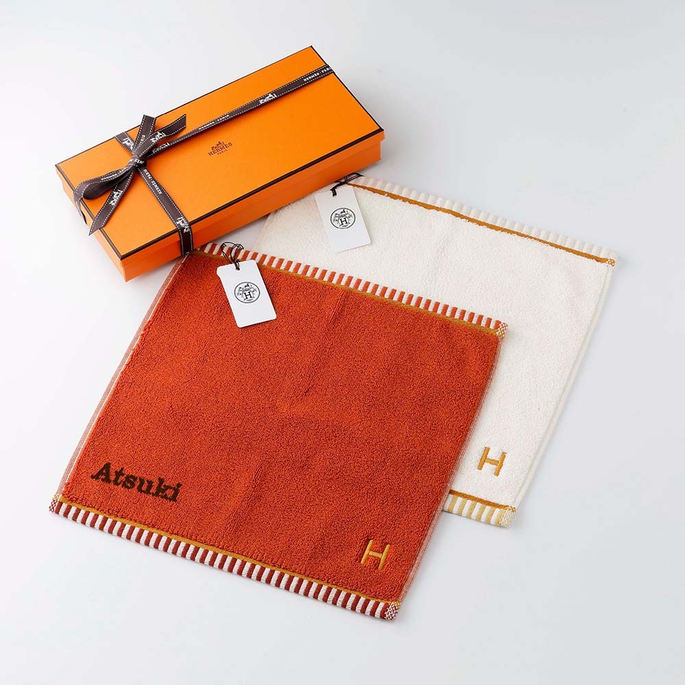 HERMES エルメス カレ・タオル ヴィス・ヴェルサ テラコッタ&ナークル