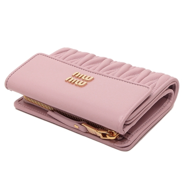 ミュウミュウ 二つ折り財布 マテラッセ ピンク レディース MIU MIU