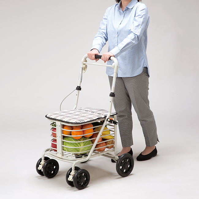 腰かけ付カート[シルバーカー おしゃれ 座れる 軽量 コンパクト