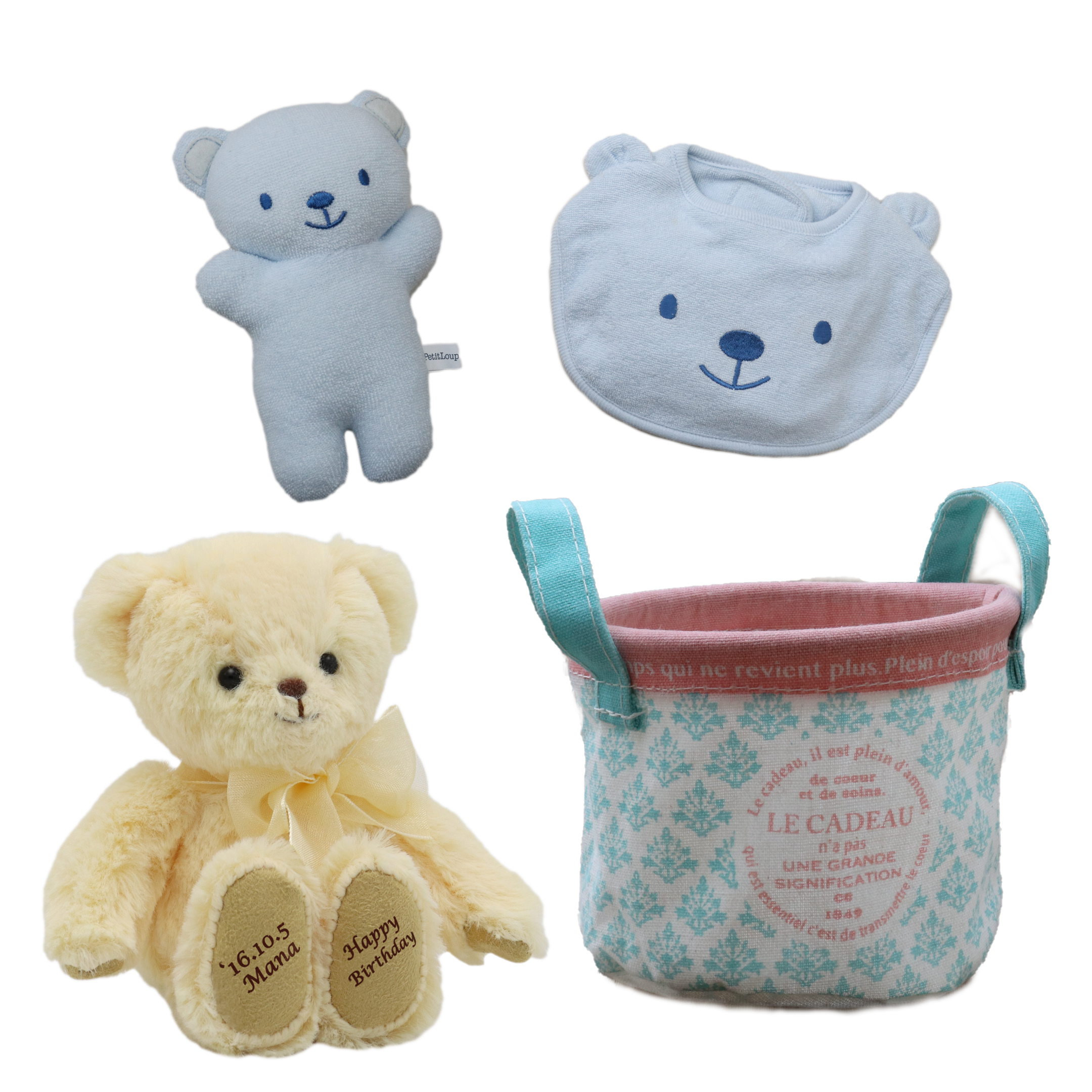 出産祝い 男の子 名入れ 【名前＆誕生日入り 人気No1ふわふわベア