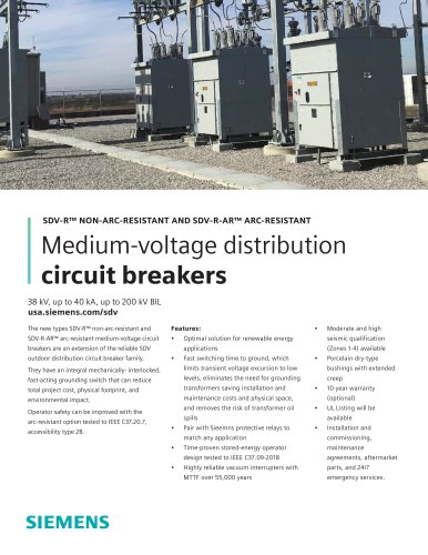 Distribution circuit breakers - Siemens Medium-voltage – Power