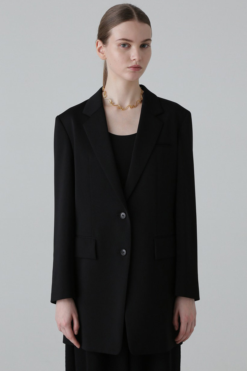 ADORE(アドーア)｜ドライミドルジョーゼットジャケット/ブラック の