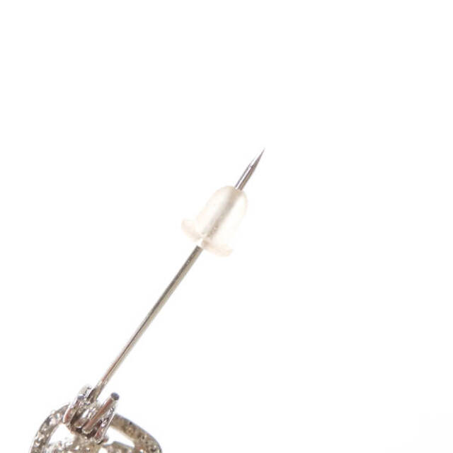 René - 美品 Rene ルネ リボンブローチ シルバー系 ライトストーン