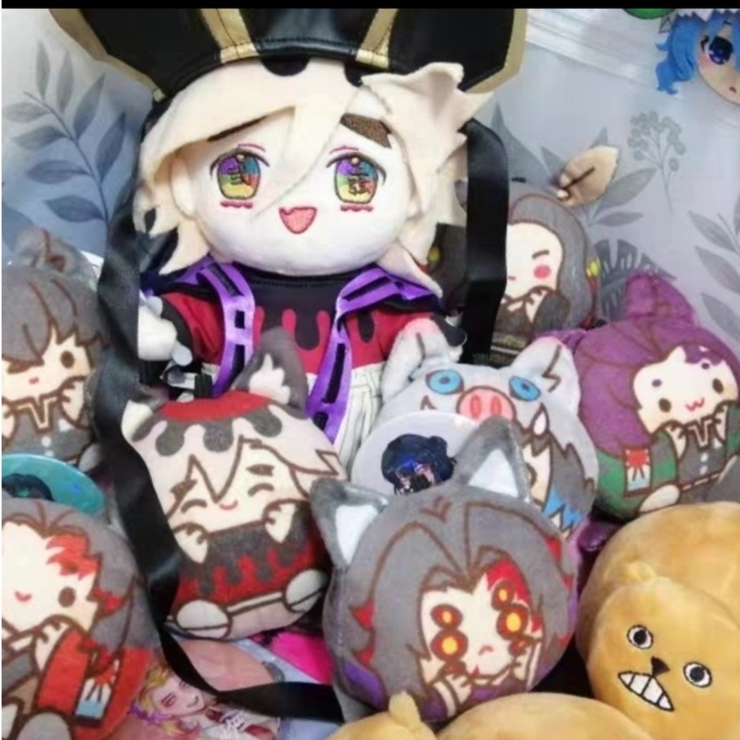 Q④5 鬼滅の刃 ぬいぐるみ 20cm 上弦の弐 童磨 笑顔 着せ替え 人形 誕