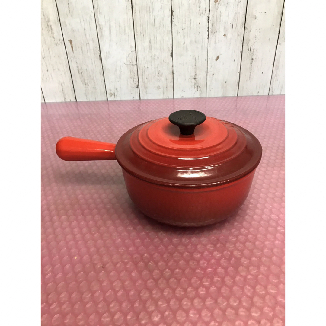 LE CREUSET - ルクルーゼ 片手鍋 1点 レッド系 18cm ソースパン 中古