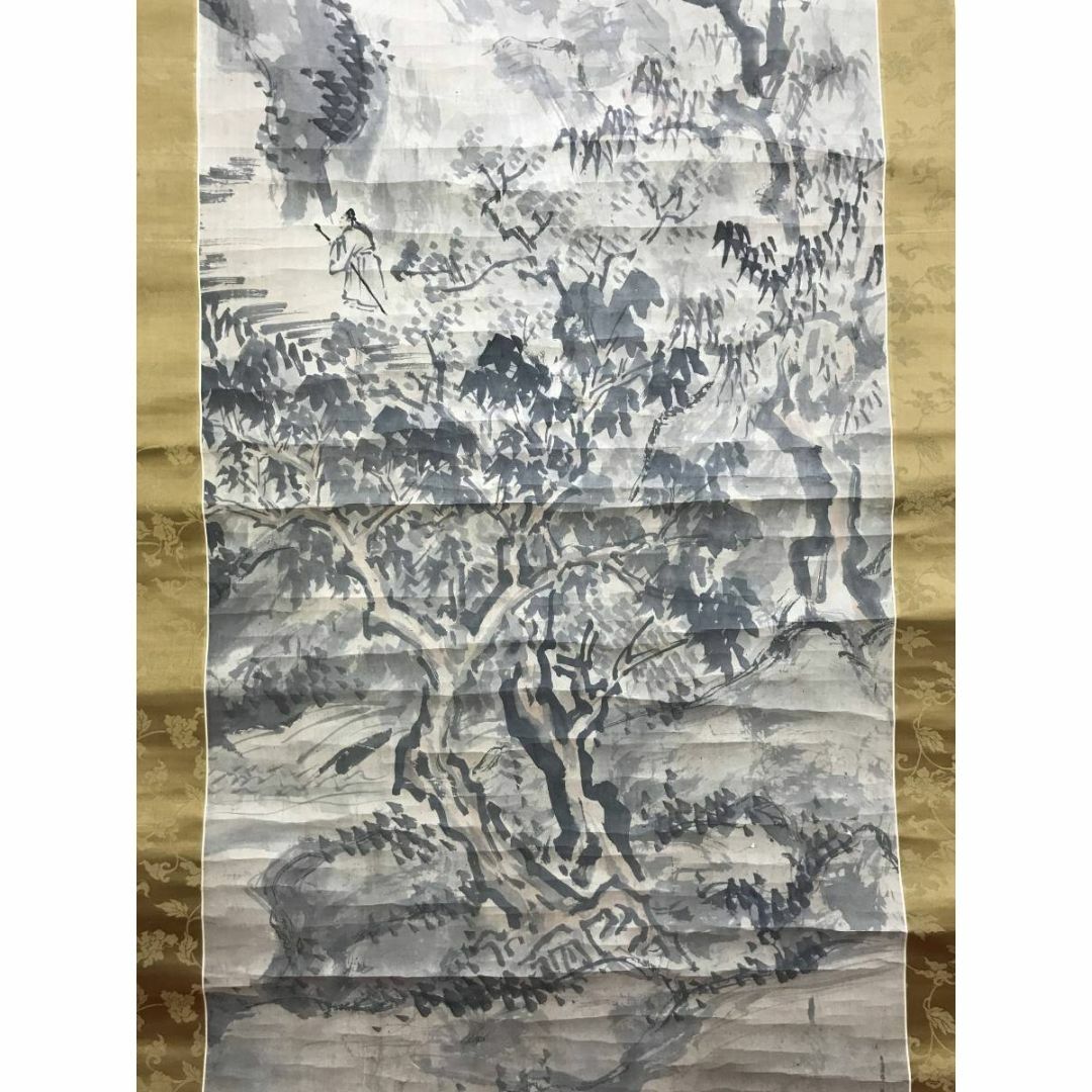 谷文晁/山水人物図/山水図/楼閣山水図/古画/掛軸☆宝船☆AE-132の通販