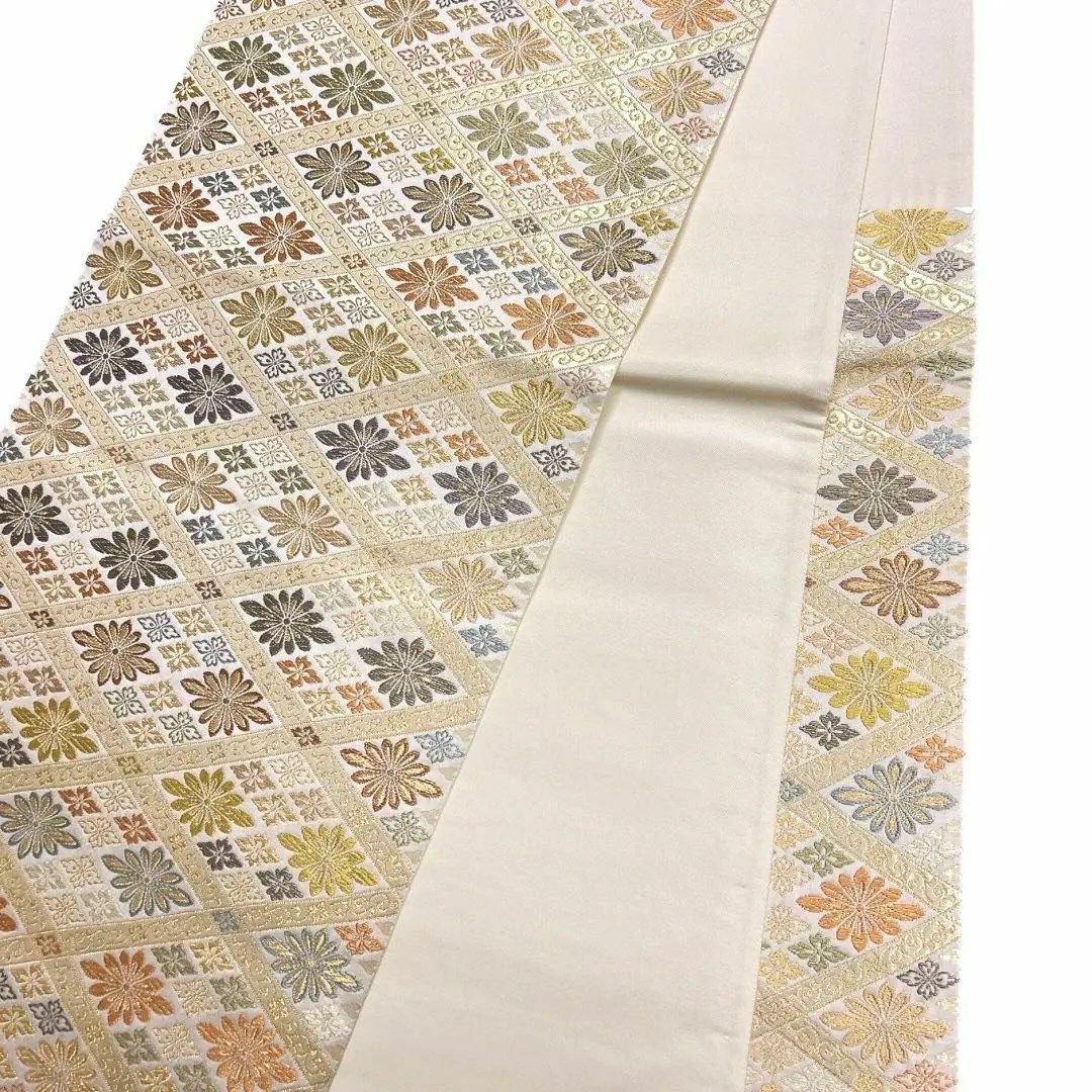 袋帯 菱 花菱 カラフル 華やか 唐草 着物 114a dの通販 by TSUMUGI re