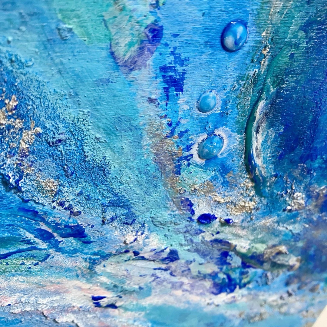 Aqua＊テクスチャーアート 絵画 原画 抽象画 海 夏 現代アートの通販