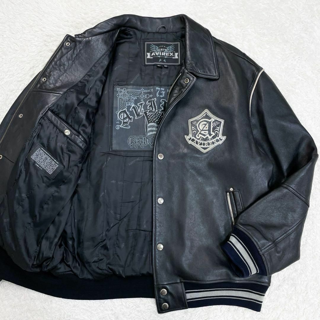 AVIREX - 2XLサイズ AVIREX 75Anniversary オールレザースタジャンの