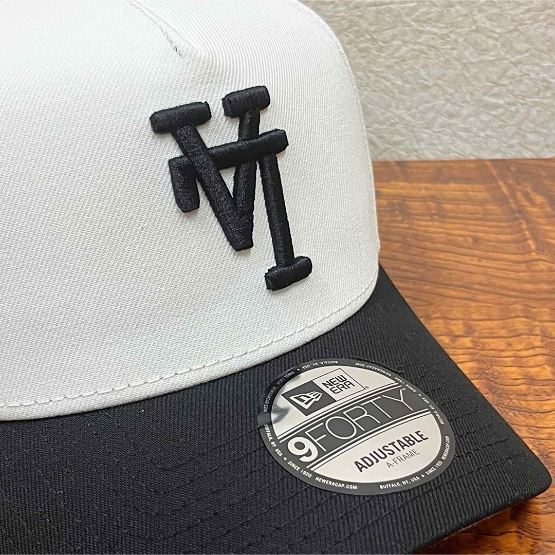 NEW ERA - 【海外限定】 ドジャース 9FORTY 逆ロゴ ホワイト 黒